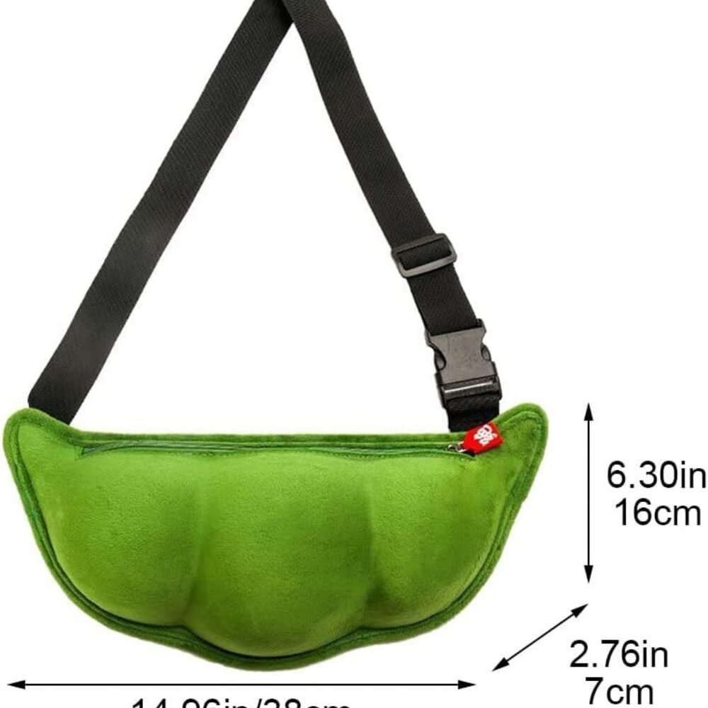 Small Crossbody Bag Funny Pea Shaped Shoulder Bag Lightweight Chest Bag Cute - Picture 2 of 8